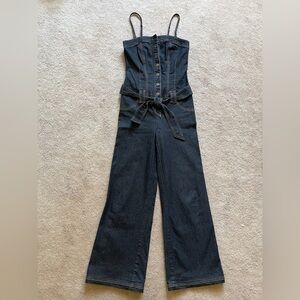 Bisou Bisou Denim Jumpsuit with shoulder straps